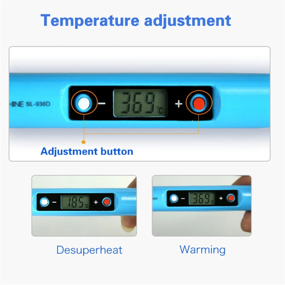 SUNSHINE SL-936D Electric Welding Pen LCD Adjustable Temperature Digital Electric Soldering Station for Mobile Phone Repair - EU Plug - 3