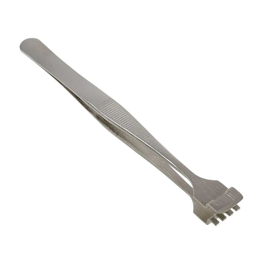 BEST BST-91-4T 1.2cm Tooth-shaped Crystal Wafer Tweezers Stainless Steel Maintenance Repair Tool Anti-Static Model Making Tool - 3