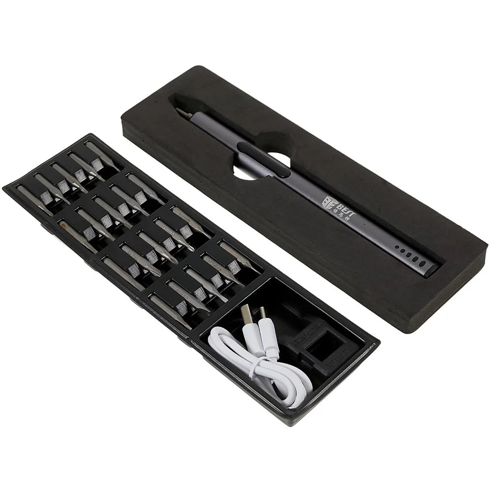 BEST BST-9911A Professional Rechargeable Magnetic Electric Screwdriver Repair Tool with LED Light - 6
