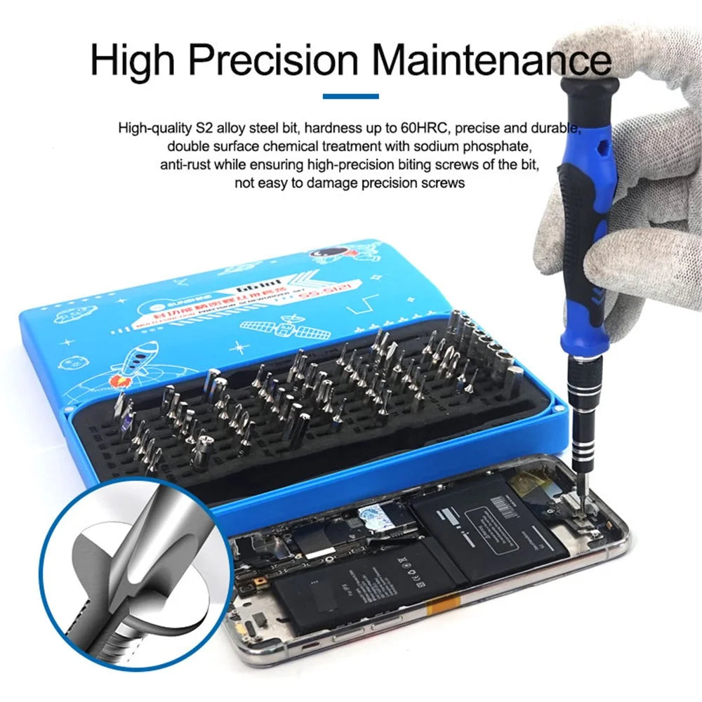 SUNSHINE SS-5121 66-in-1 Precision Screwdriver Set 64 Bits Magnetic Driver Kit Professional Electronics Repair Tool - 6