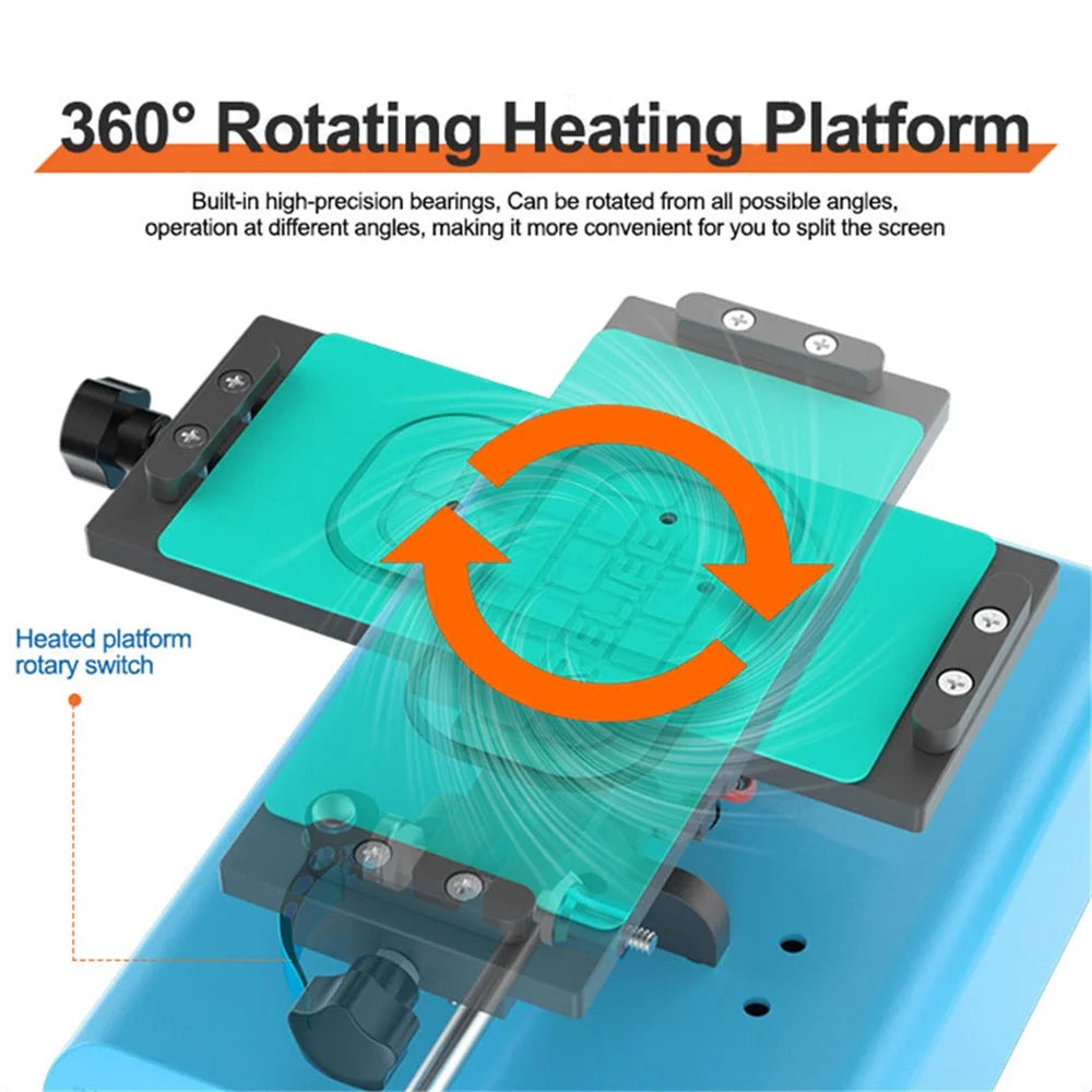 SUNSHINE S-918L Plus 7-in-1 Straight Curved Screen Separator 360-degree Mobile Phone Heating Separation Screen Repair Tool - UK Plug - 3