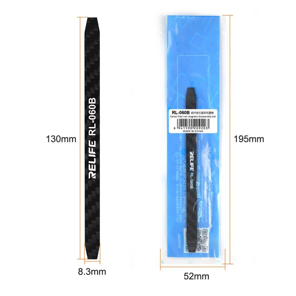 RELIFE RL-060B Carbon Fiber Non-magnetic Crowbar Tablet Phone Disassemble Pry Bar Repair Tool - 7