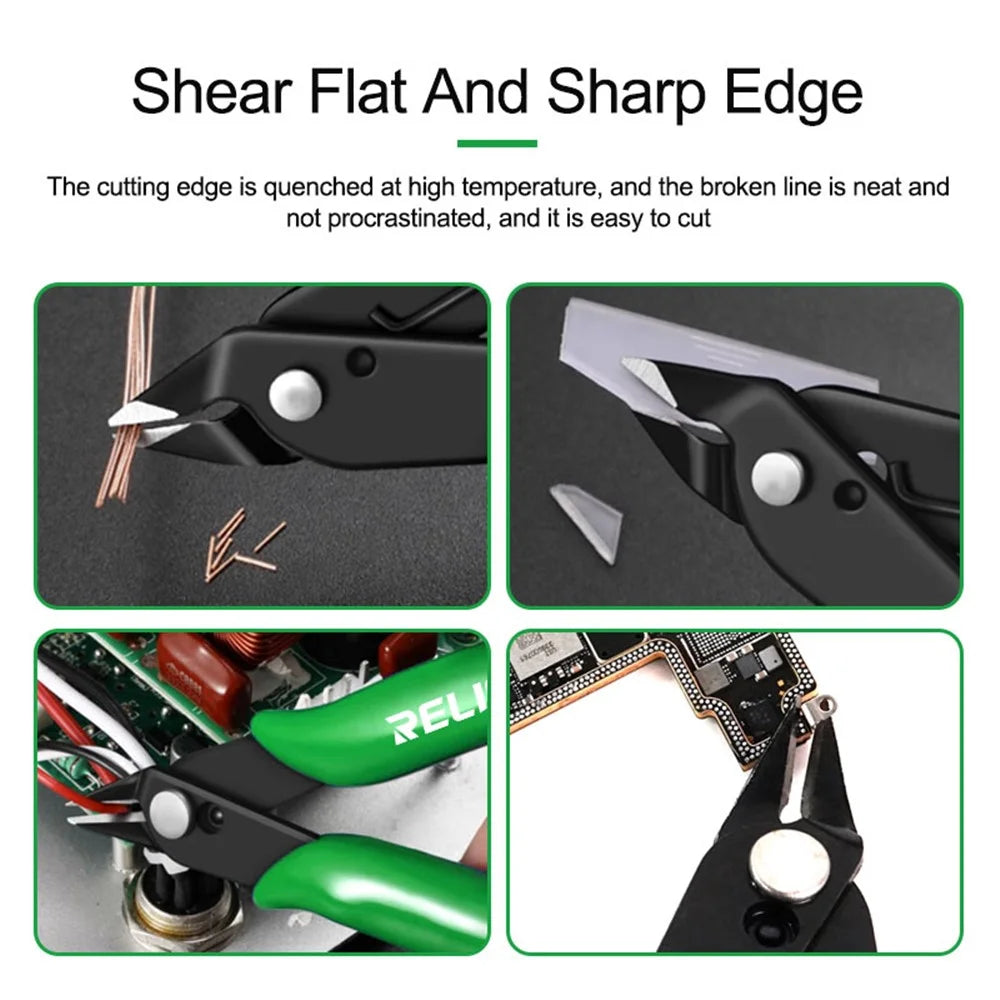 RELIFE RL-113 Precision Diagonal Cutter Handle Portable Non-Slip Skewed Scissors Mini Pliers - 4