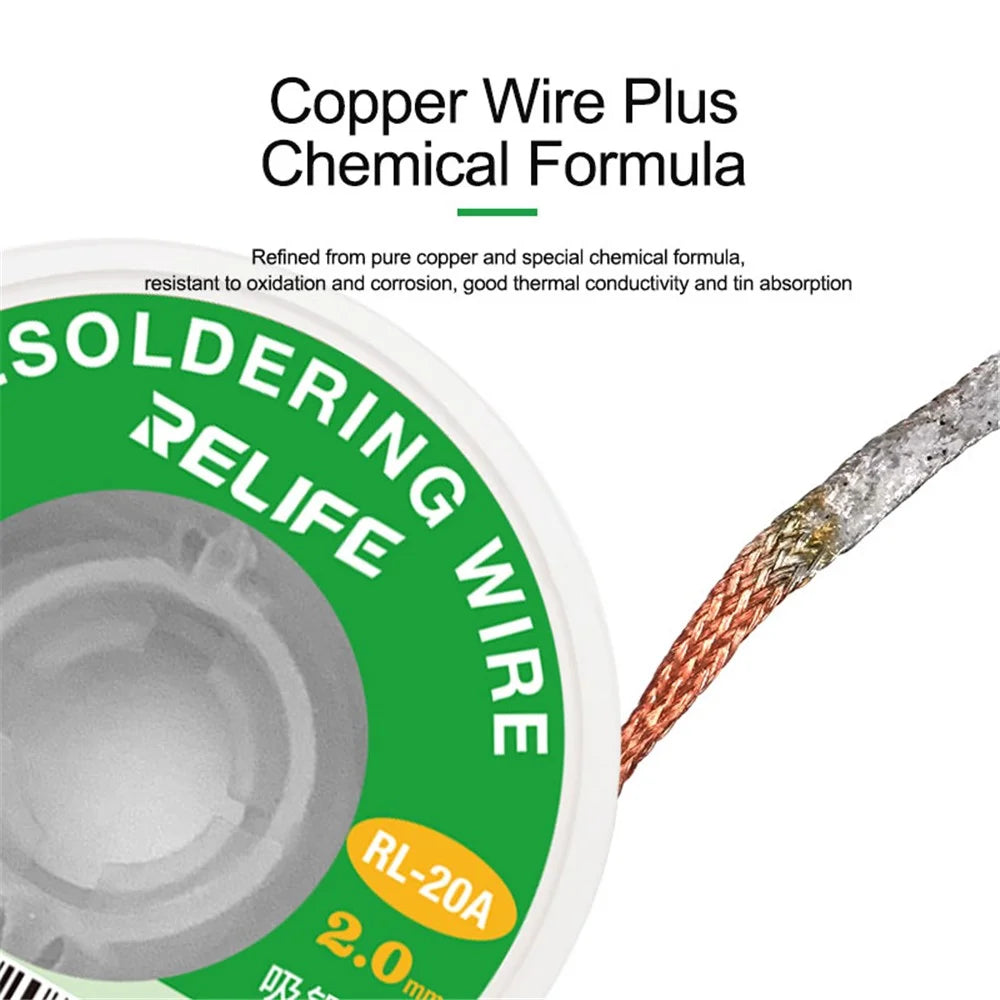 RELIFE RL-20A Tin Wire Tape Copper Welding Solder Remover BGA Repair Tool - 4