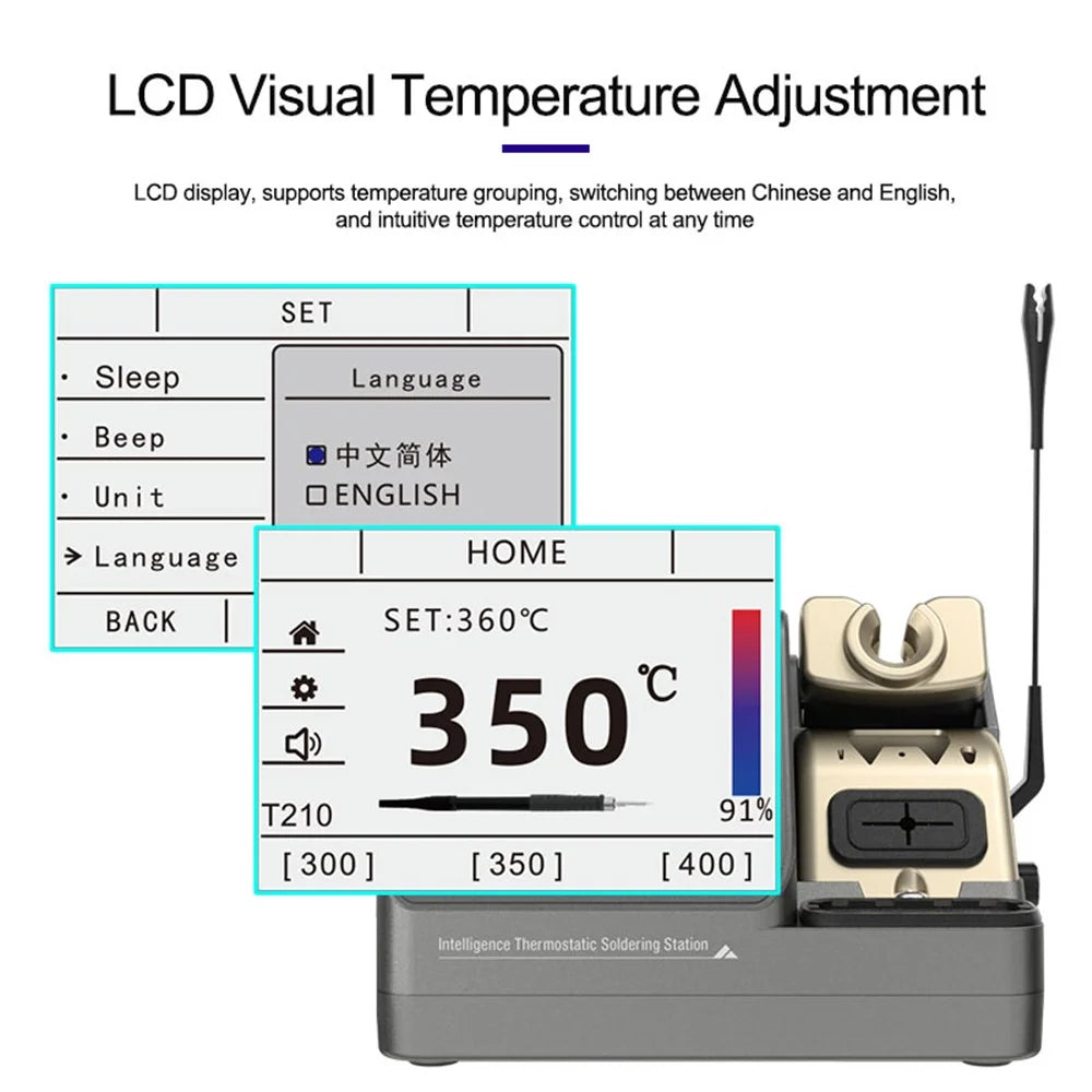 GVM H3 3-in-1 Smart Soldering Station Precision Welding Station 2s Rapid Heating Supports T245 / T210 / T115 Handles - EU Plug - 7