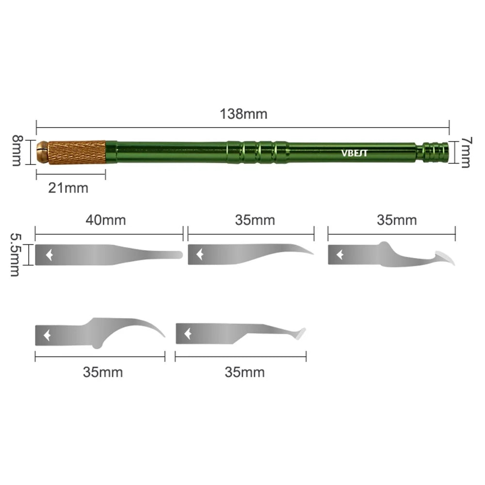 VBEST VBST-79A 5-in-1 CPU Pry Knife Kit Mobile Phone Motherboard IC Chip Glue Remove Repair Tool - 7