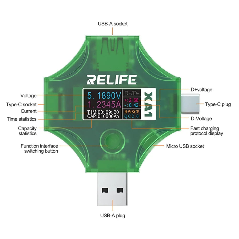RELIFE XA1 Current Voltage Multifunctional Tester Automatic Identification Detector - 7