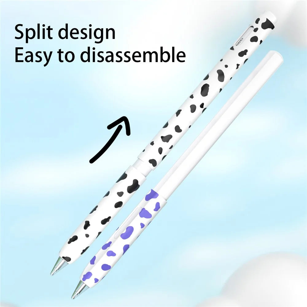 For Huawei M-Pencil 1st Generation Silicone Sleeve Cow Pattern Stylus Pen Protective Cover - Black - 2