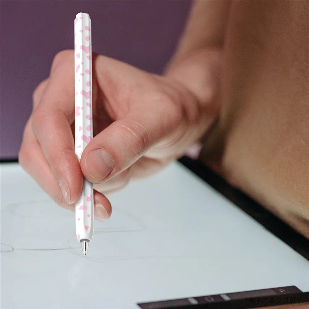 For Huawei M-Pencil 1st Generation Silicone Sleeve Cow Pattern Stylus Pen Protective Cover - Black - 6