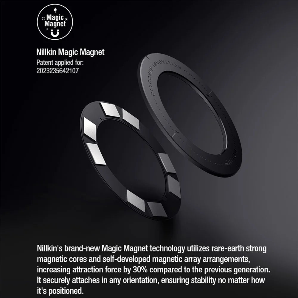 NILLKIN 2Pcs Snaplink Ultra Magnetic Sticker Magnetic Adapter Ring - Grey - 7