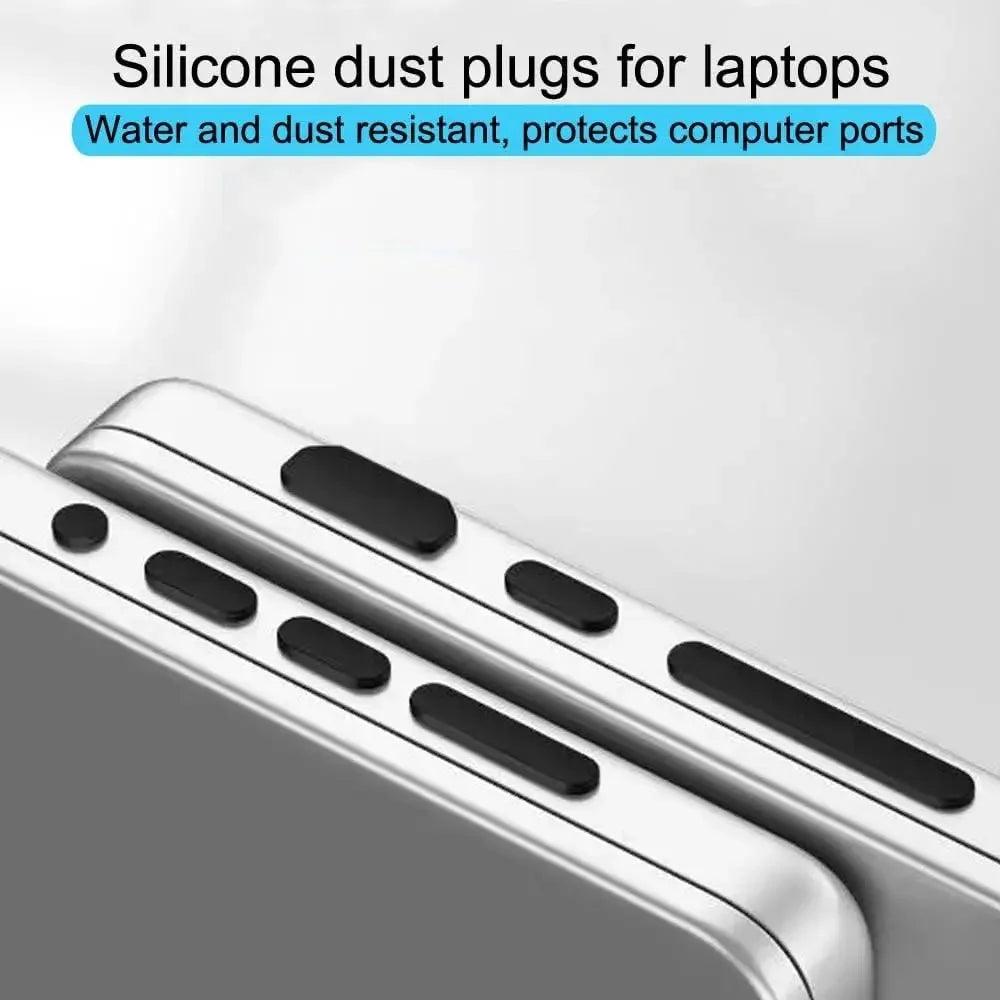 For Macbook Air / Macbook Air with Retina Display 12Pcs / Set Soft Silicone Dust Plug Laptop Interface Protective Caps - Black - 5