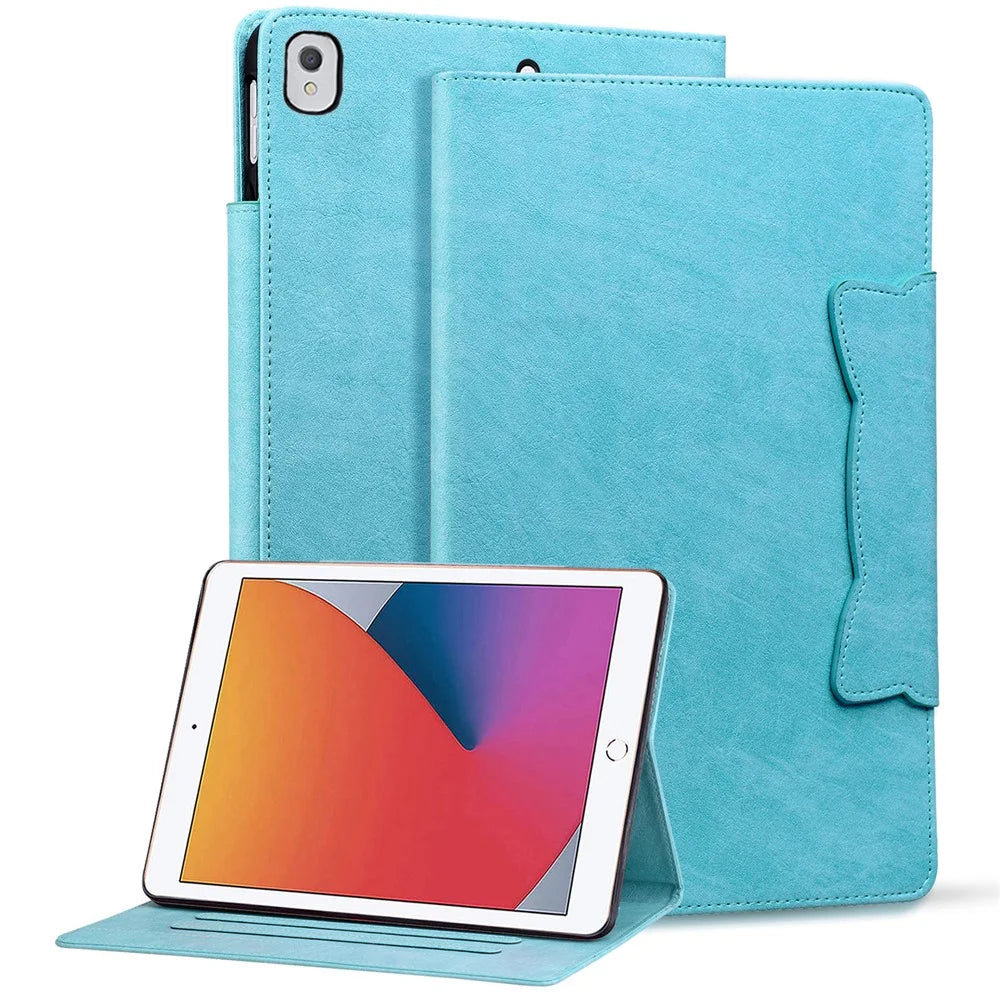 For iPad Pro 10.5-inch (2017) / Air 10.5 inch (2019) / iPad 10.2 (2019) / (2020) / (2021) Case Stand Leather Tablet Cover - Sky Blue - 1