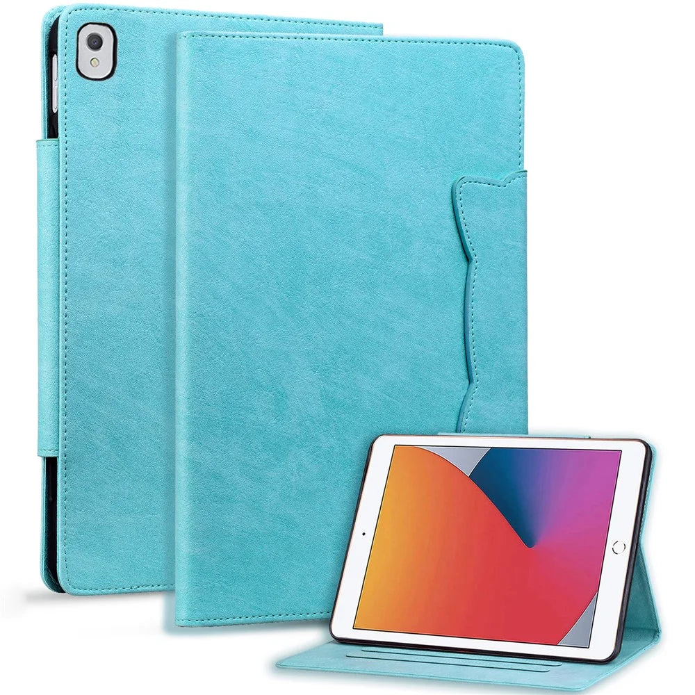 For iPad Pro 10.5-inch (2017) / Air 10.5 inch (2019) / iPad 10.2 (2019) / (2020) / (2021) Case Stand Leather Tablet Cover - Sky Blue - 2