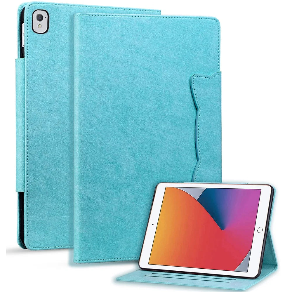For iPad 9.7-inch (2017) / (2018) Case Magnetic Clasp Protect PU Leather Tablet Cover - Sky Blue - 2