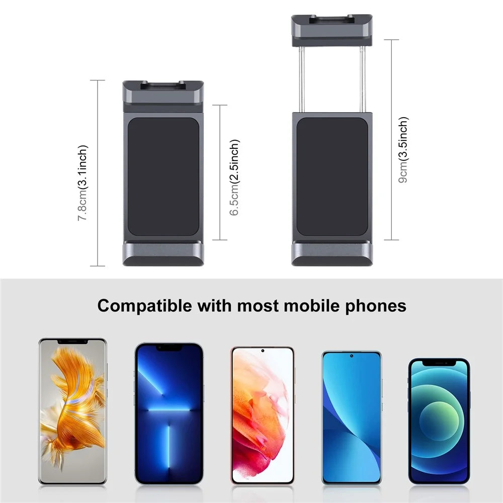 PULUZ PU3205B Cold Shoe Phone Clamp Retractable Aluminum Alloy Phone Clip - 7
