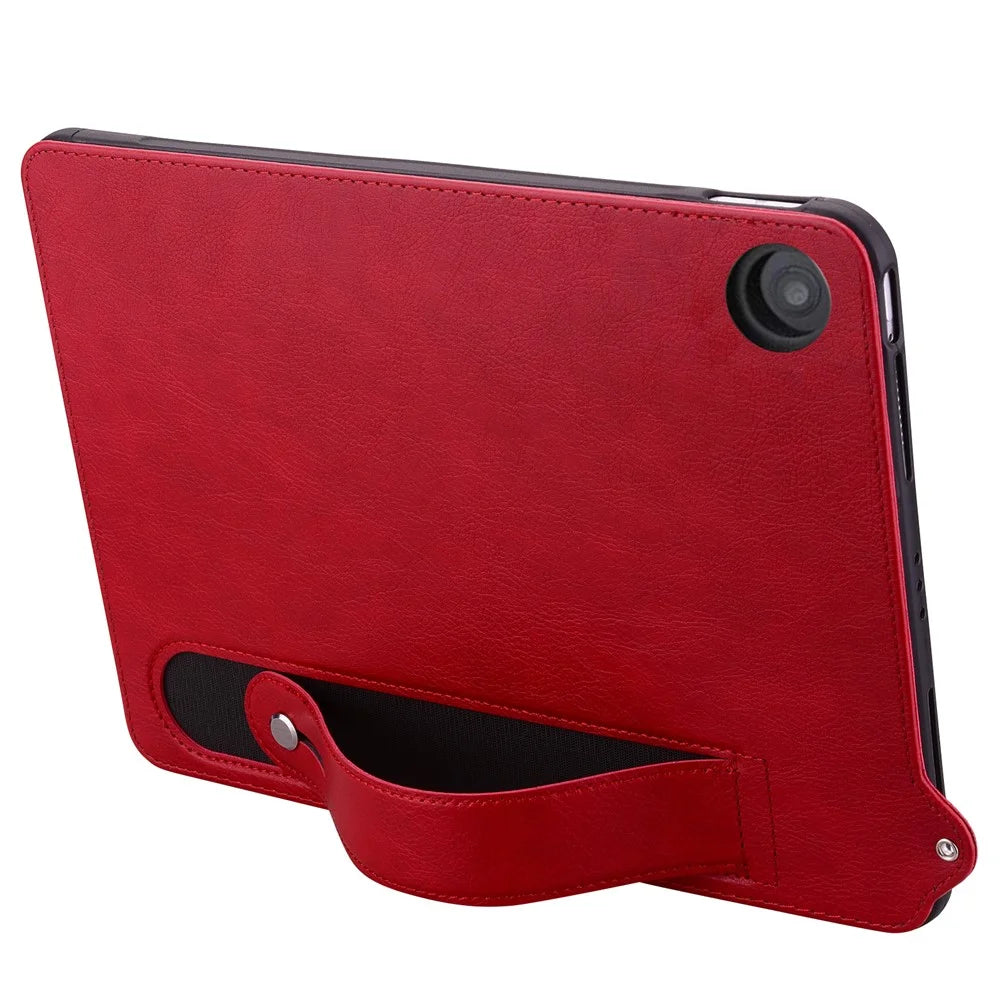Tablet Case For Amazon Fire HD 8 (2018) / (2017) / (2016) / (2015) Hand Strap Kickstand Leather Cover - Red - 2