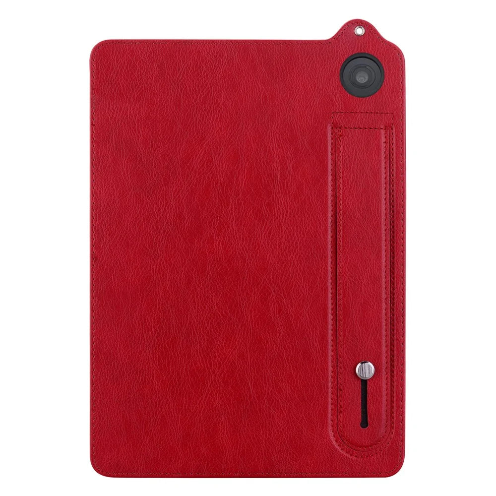 For Amazon Fire HD 8 (2024) / (2020) Case Hand Strap Kickstand Leather Tablet Cover - Red - 3