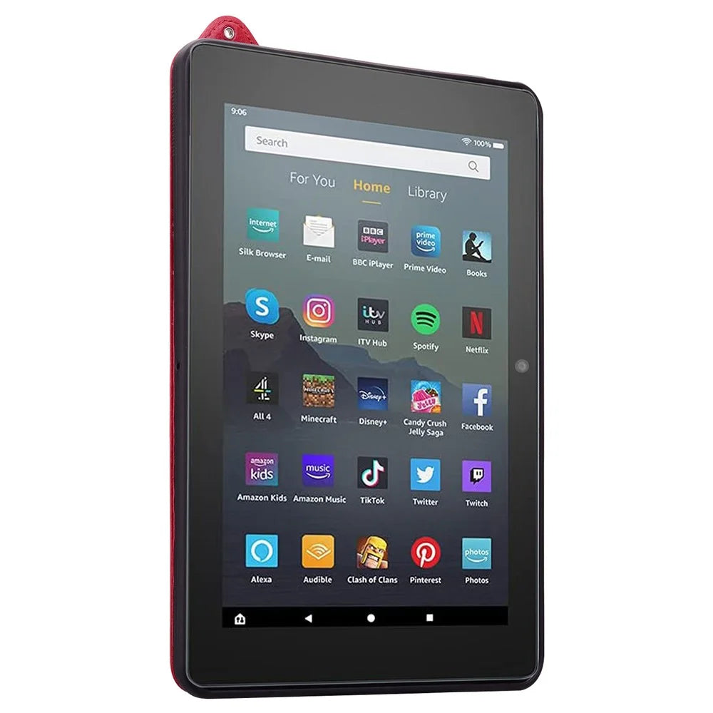 For Amazon Fire HD 8 (2024) / (2020) Case Hand Strap Kickstand Leather Tablet Cover - Red - 4