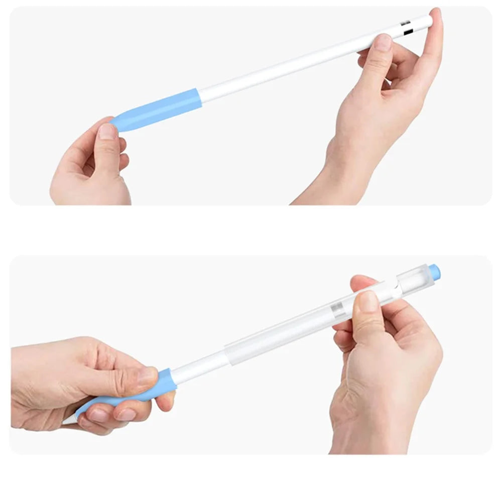For Apple Pencil (1st Generation) Jelly Stylus Pen Silicone Protective Sleeve Drop-proof Cover - Cyan - 4