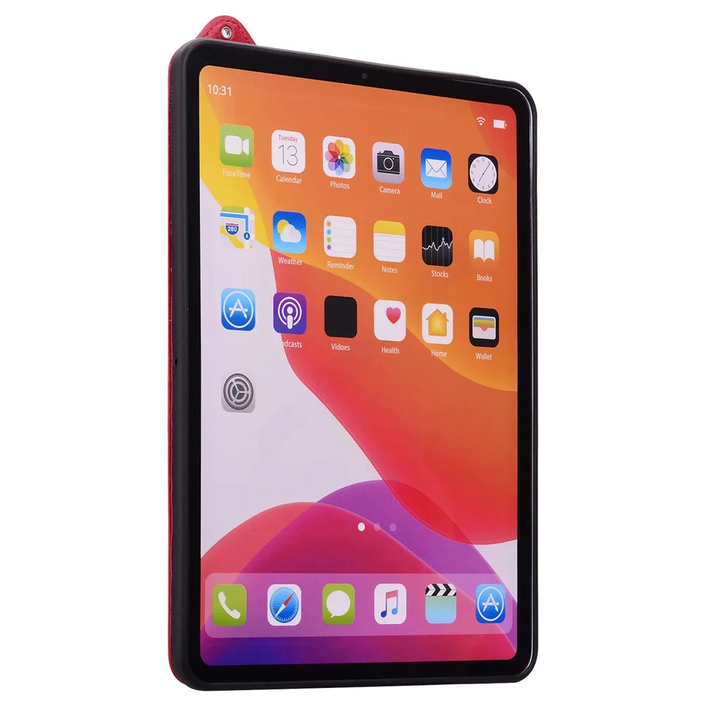 Tablet Case For iPad Air 11 (2026) / (2025) / (2024) / iPad Air (2022) / (2020) / iPad Pro 11 (2021) / (2020) Hand Strap Kickstand Leather Cover - Red - 4