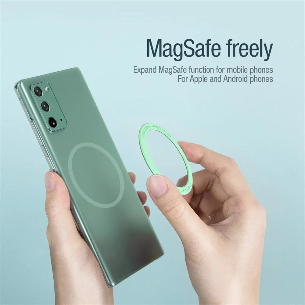 NILLKIN SnapLink Air 1Pc Mobile Phone Round Magnetic Adsorption Sticker Ring for Magsafe Wireless Charger - White - 2
