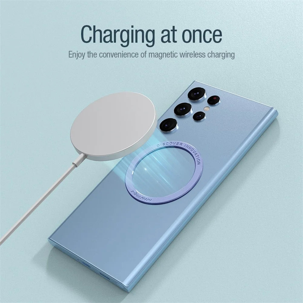 NILLKIN SnapLink Air 2Pcs Mobile Phone Magnetic Sticker Charging Adsorption Ring Compatible with Magsafe Wireless Charger - White - 4