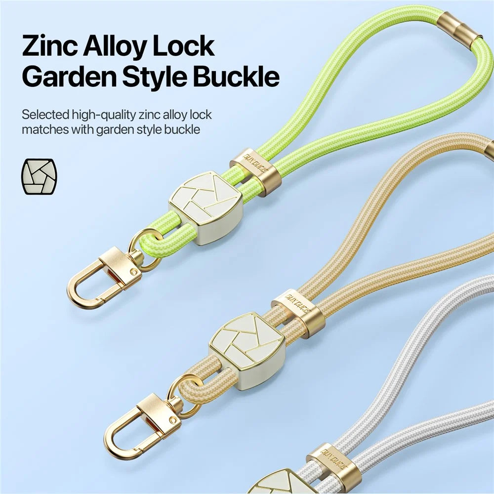 DUX DUCIS For Universal  Garden Series Phone Lanyard Adjustable Wrist Strap with Ice Crack Pattern - Green Yellow - 7