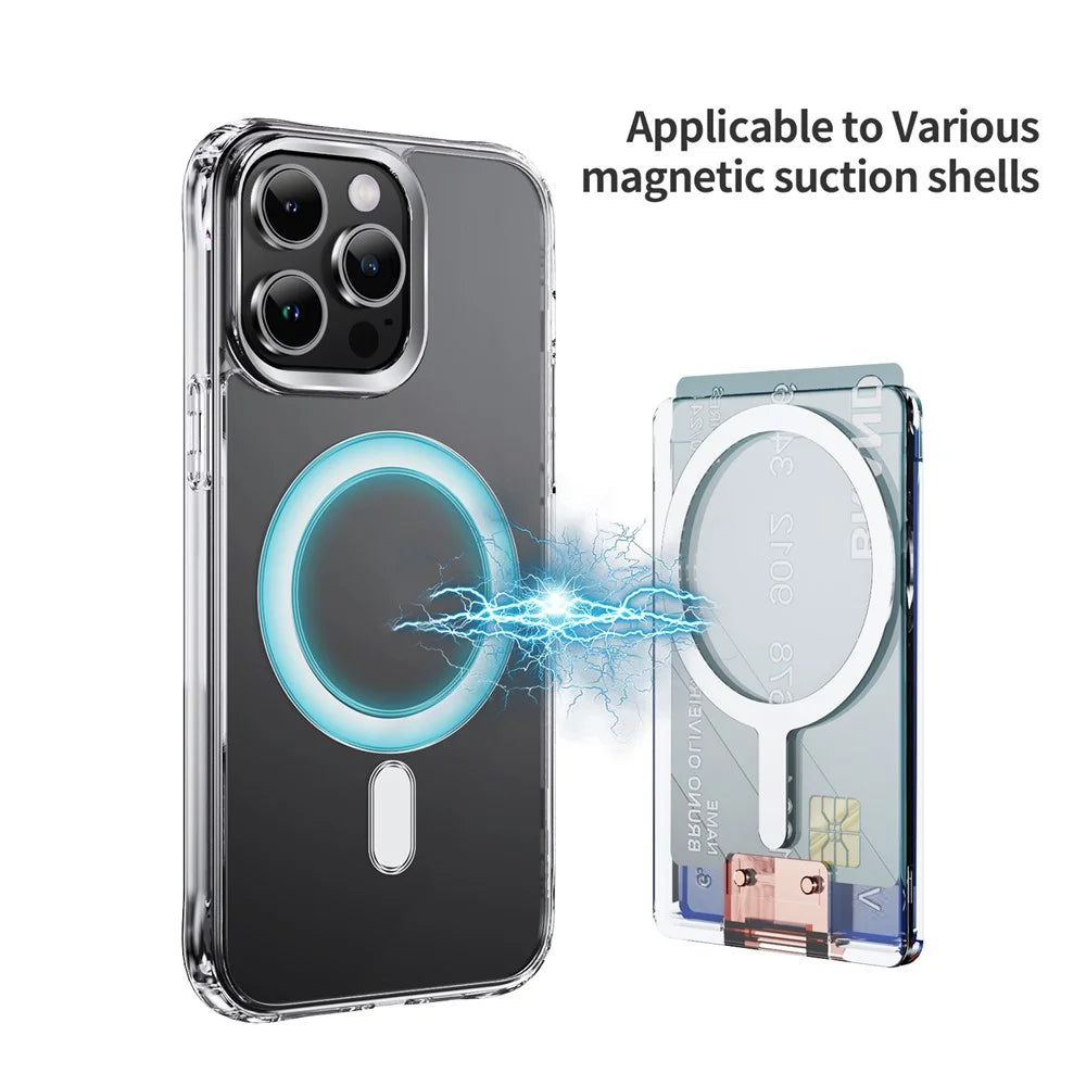 Card Holder Magnetic Ring Kickstand For Phone Cases Multi Angle Adjustable Ultra Thin Card Storage Bag - Rose Gold - 3