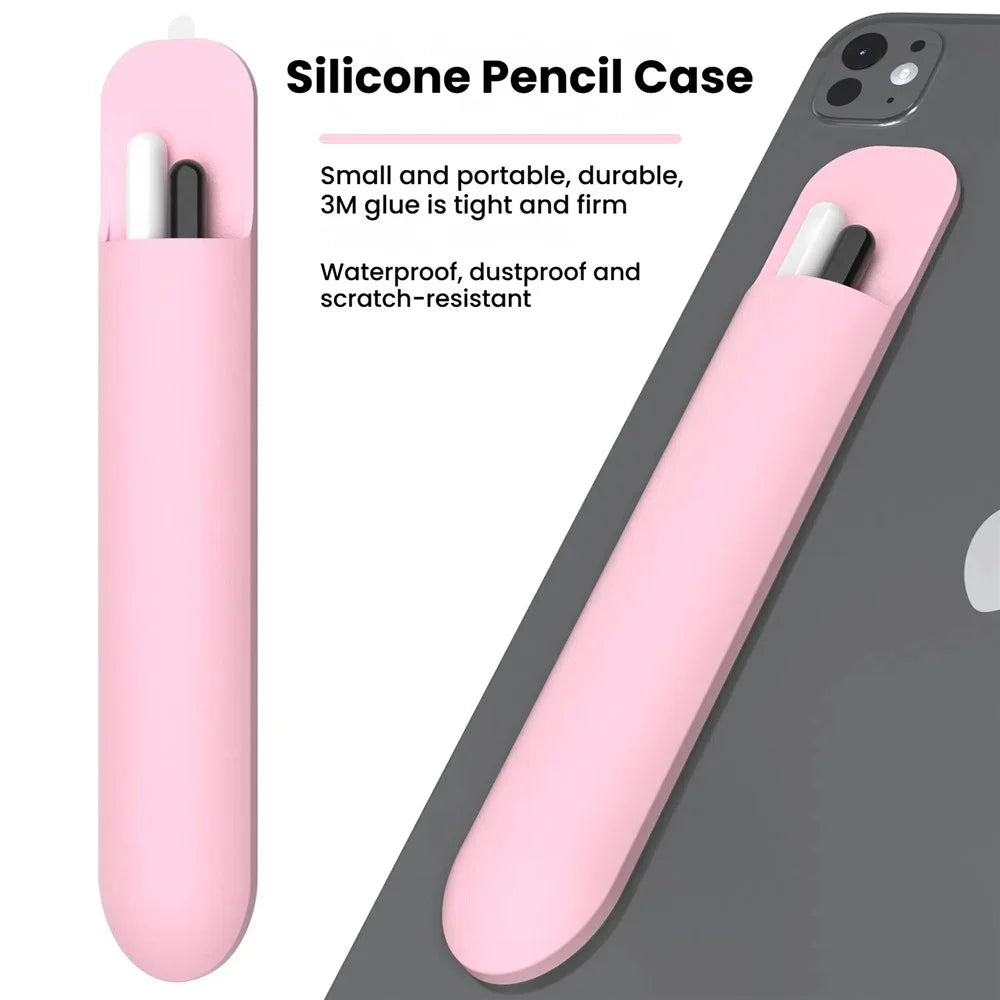 Universal Silicone Stylus Storage Case Compact Portable Waterproof Dustproof Scratch Resistant Pencil Bag - Pink - 2
