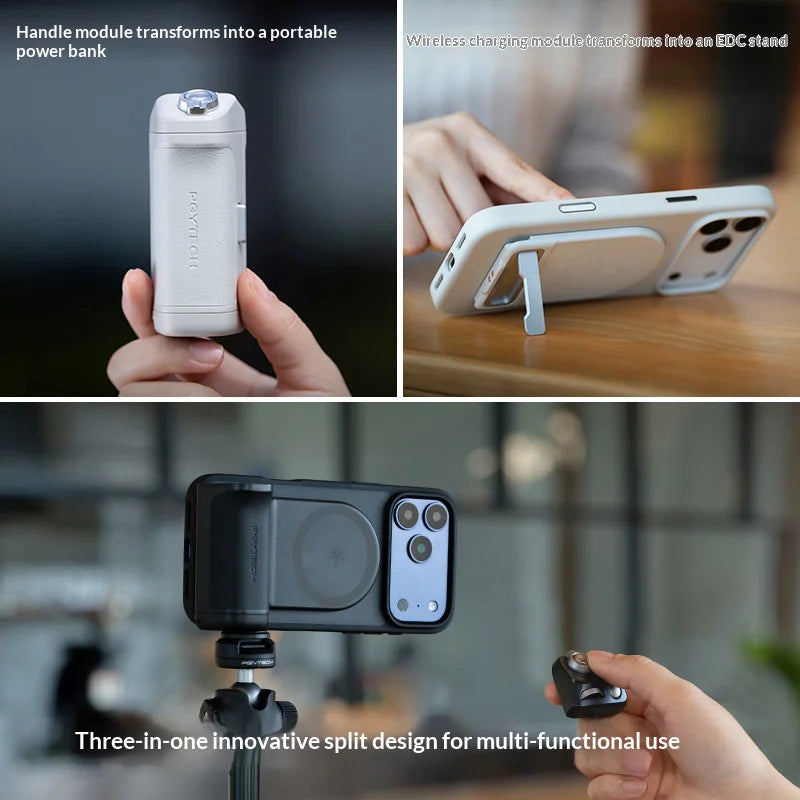 PGYTECH MagCam 2 Magnetic Smartphone Grip Wireless Charging Photography Handle EDC Stand Bluetooth-compatible Remote - P-PG-081 Black - 4