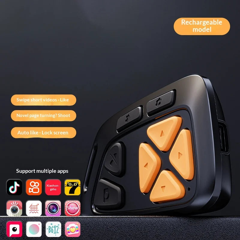 CYKE P4 Bluetooth-compatible Controller for TikTok/Social Media Smartphone Remote Control Selfie Shutter  - Black - 2