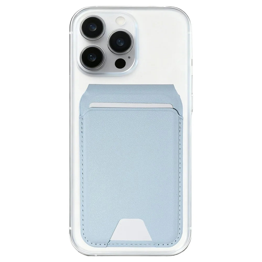 Magnetic Square Card Holder Phone Kickstand with Swivel Hinge Multi Angle Adjustable Anti Theft RFID Protection - Baby Blue - 1