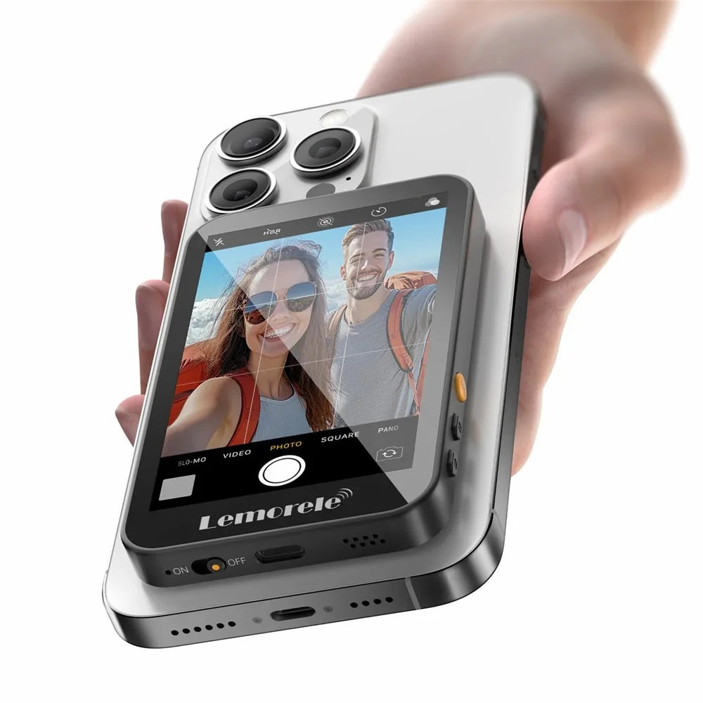 LEMORELE R600 Magnetic Selfie Display Bluetooth-Compatible Zoom Phone Vlog Live Streaming Device - Black - 2