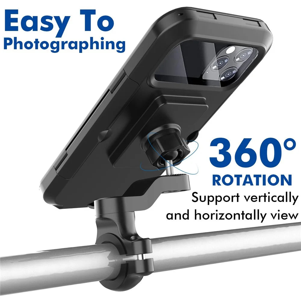 HL-69 Bike Handlebar Cell Phone Holder Mount Waterproof Phone Case Cycling Motorcycle Touch Screen Holder Bracket - 2