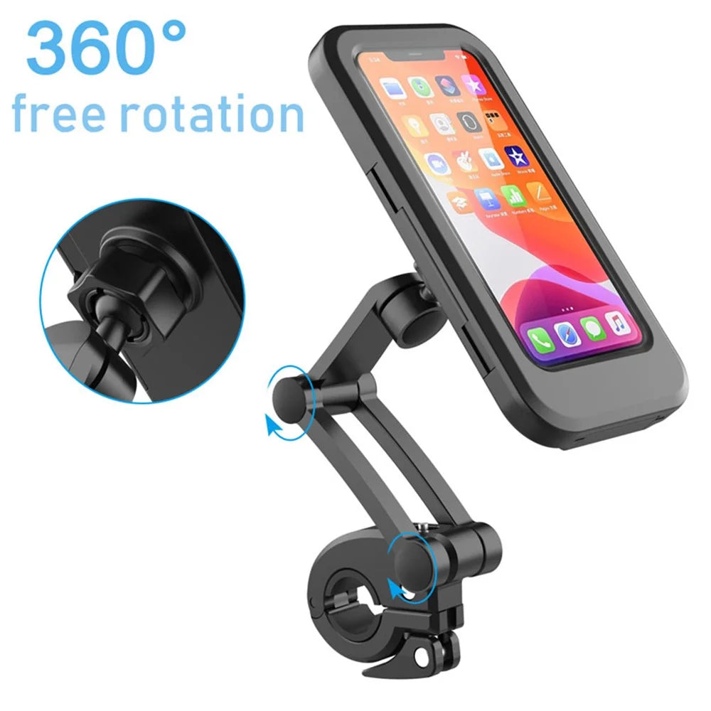 HL-69 Bike Handlebar Cell Phone Holder Mount Waterproof Phone Case Cycling Motorcycle Touch Screen Holder Bracket - 6