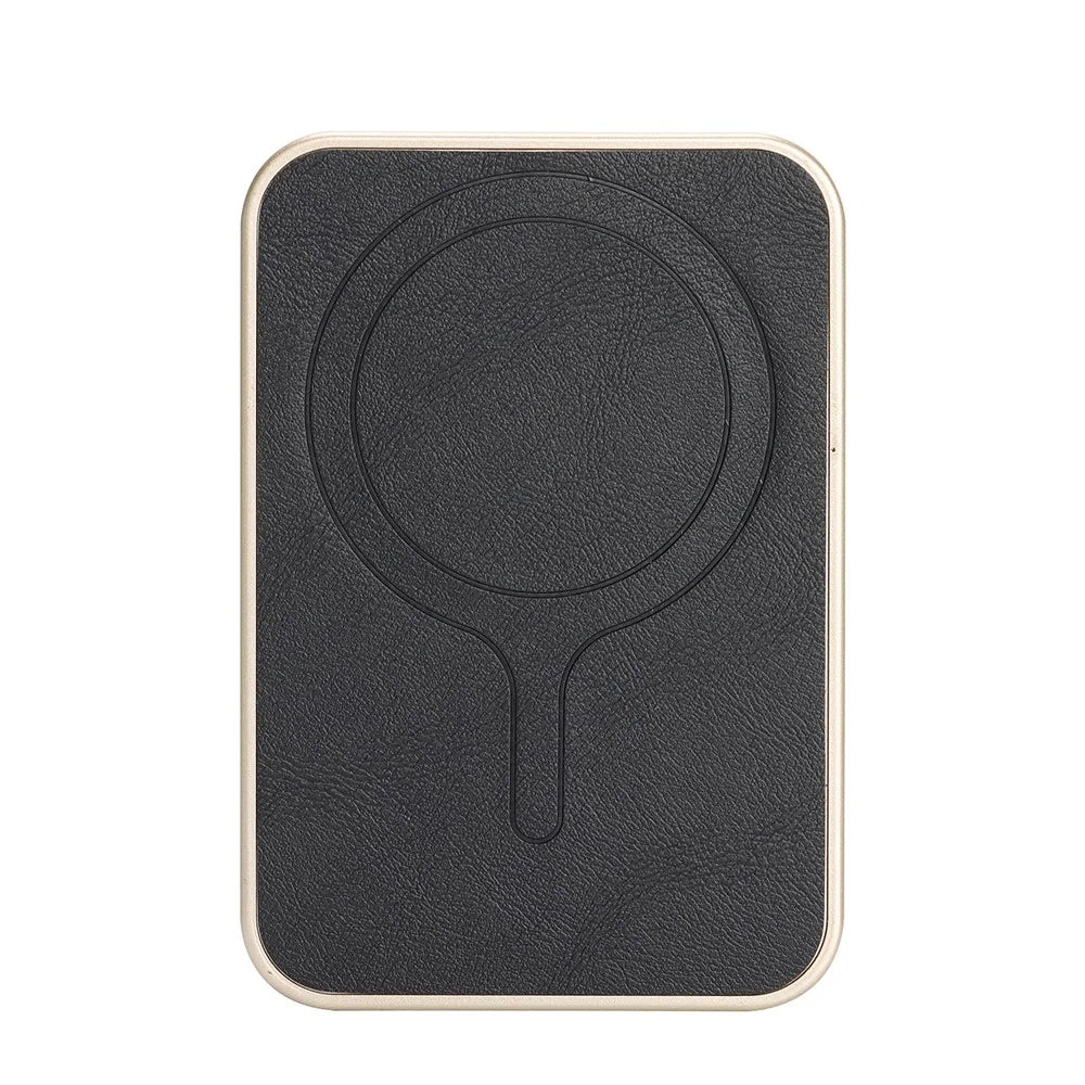 Ultra Thin PU Leather Magnetic Card Wallet Card Holder Compatible with MagSafe Devices - Black - 3