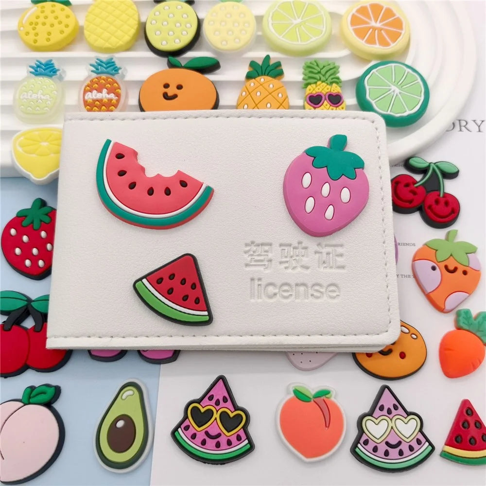 50Pcs Cute Fruit Cartoon Charms PVC Stickers DIY Decoration Accessories for Phone Case Bag Tablet Cover (without Adhesive) - Style 3 - 3