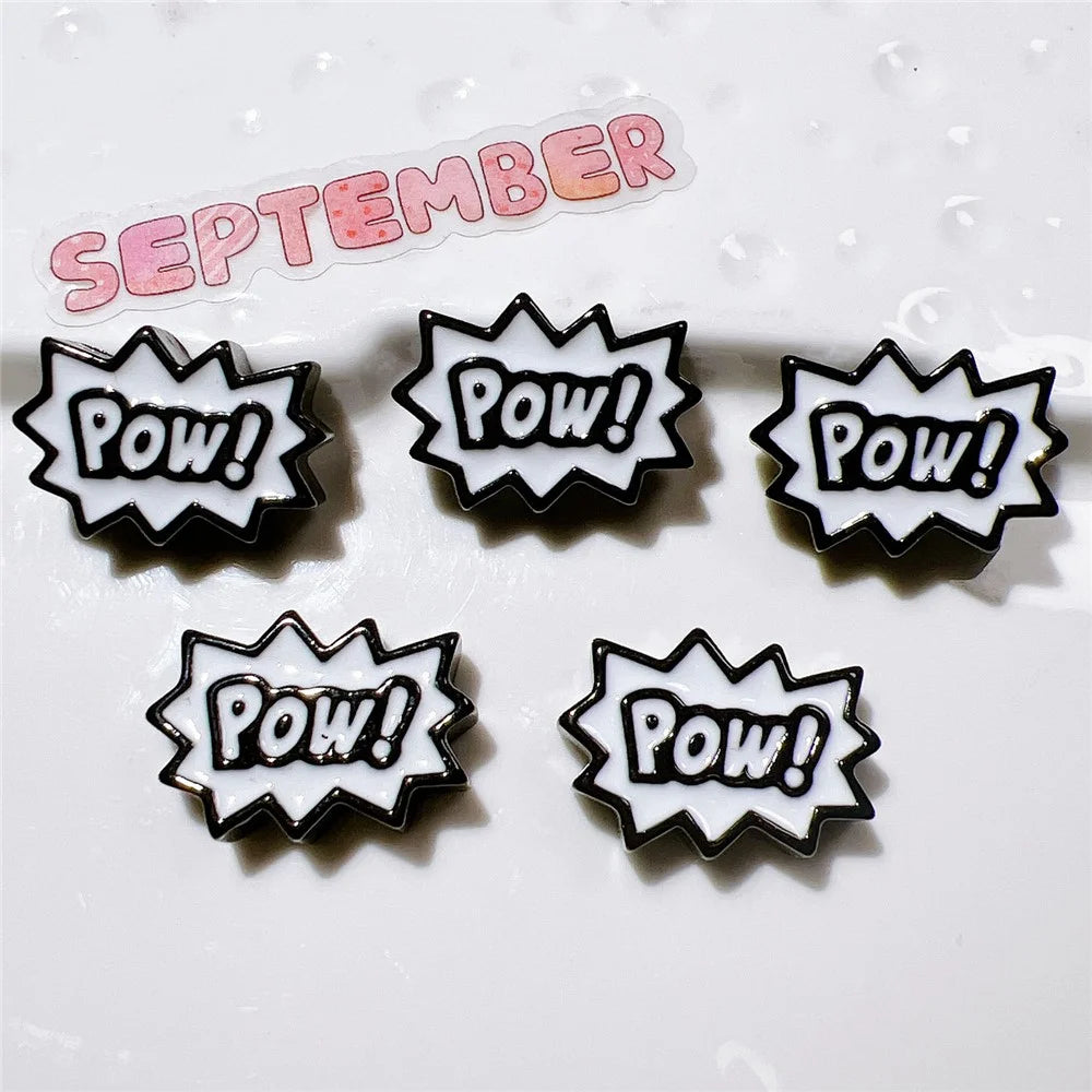 50Pcs DIY Resin Decorative Stickers Letter Word Charms for Phone Case Cup Hair Accessories (without Glue or Double-sided Tape) - Pow - 2