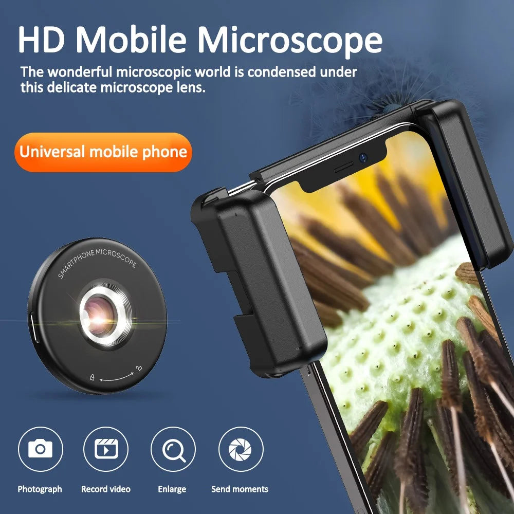 APEXEL MS009 Phone Microscope LED Light Design Microscope Magnifier with Telescopic Cell Phone Clip - 2