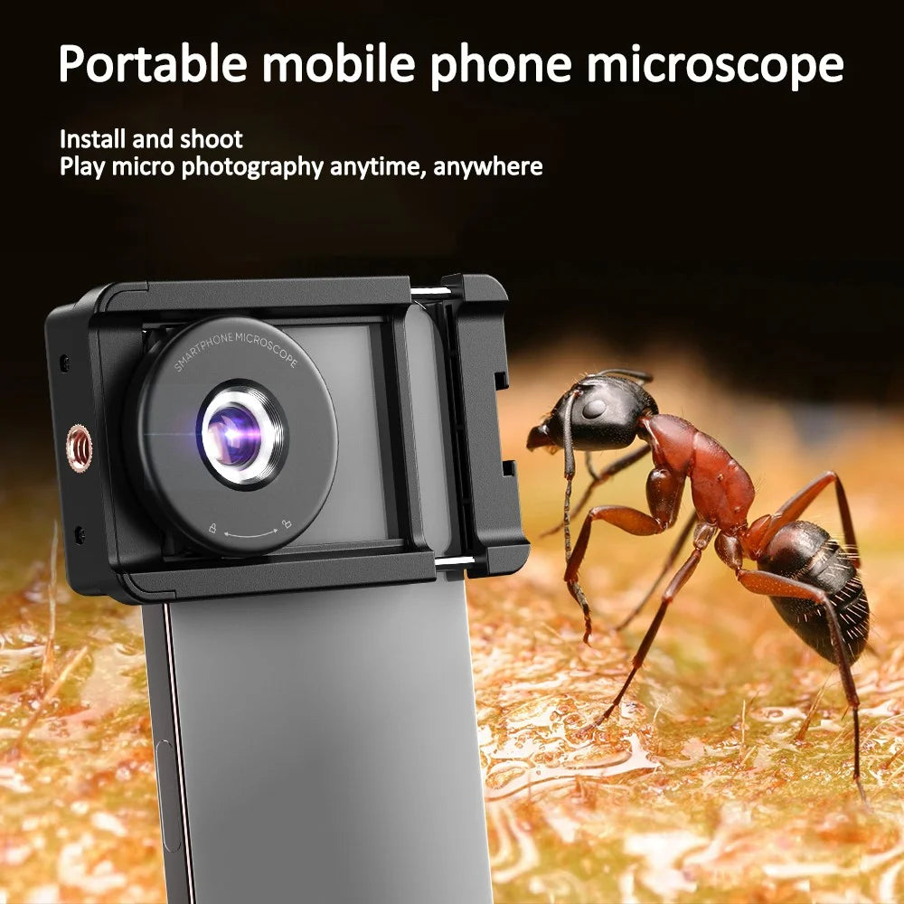 APEXEL MS009 Phone Microscope LED Light Design Microscope Magnifier with Telescopic Cell Phone Clip - 3