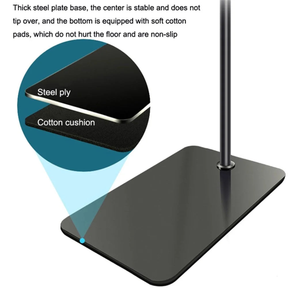 Phone Floor Stand 155cm Adjustable Metal+ABS Phone Holder Mount with Bluetooth-compatible Remote for 5.5-9cm Width Devices - Upgrade Version - 3