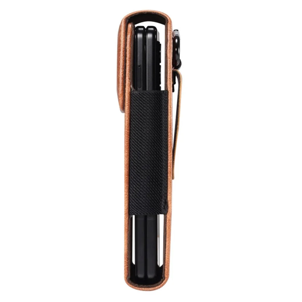 Belt Loop Pouch for Folding Phones Vertical Flip PU Leather Cell Phone Waist Bag, Size S: 165*70*25mm - Brown - 5