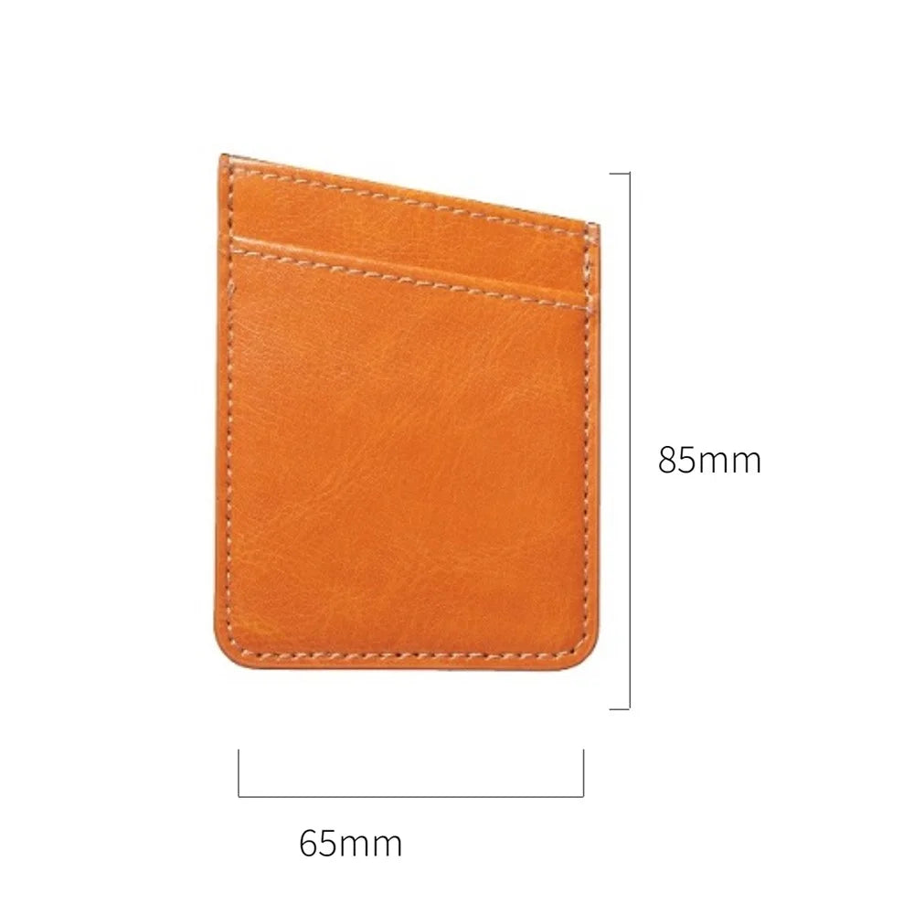 MRC010 Adhesive Phone Back Card Holder Diagonal PU Leather Double Cards Case - Pink - 7