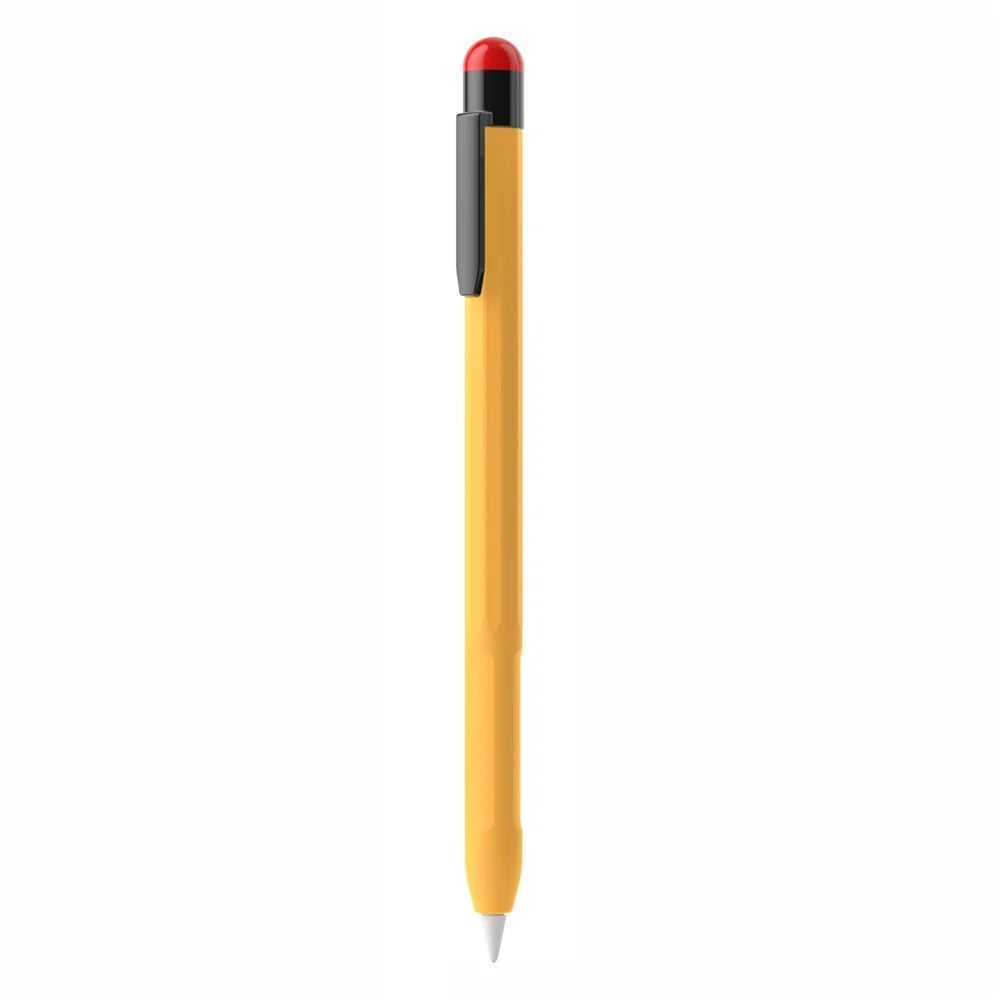 For Apple Pencil Pro / Pencil (2nd Generation) Stylus Pen Sleeve Silicone Anti-Dust Clip Design Cover - Yellow - 2