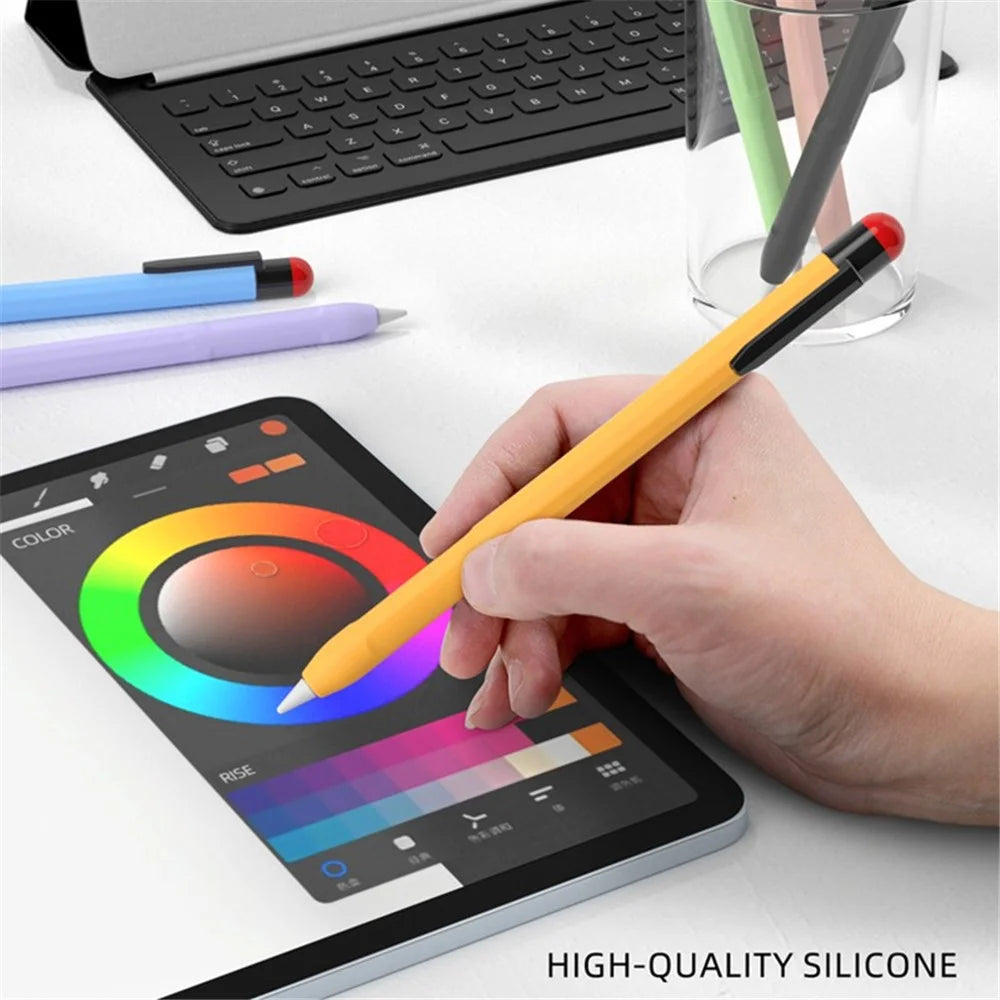 For Apple Pencil Pro / Pencil (2nd Generation) Stylus Pen Sleeve Silicone Anti-Dust Clip Design Cover - Yellow - 4