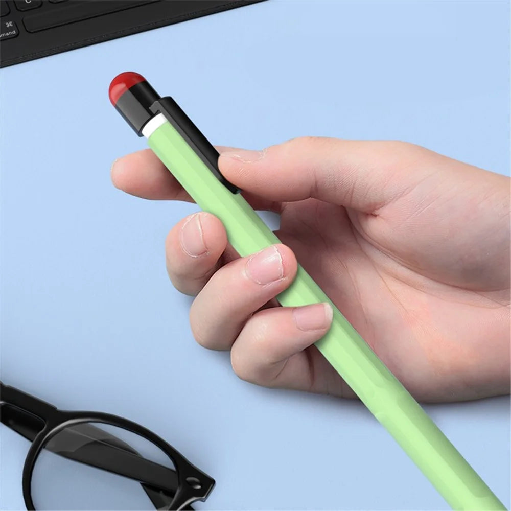 For Apple Pencil Pro / Pencil (2nd Generation) Stylus Pen Sleeve Silicone Anti-Dust Clip Design Cover - Yellow - 6