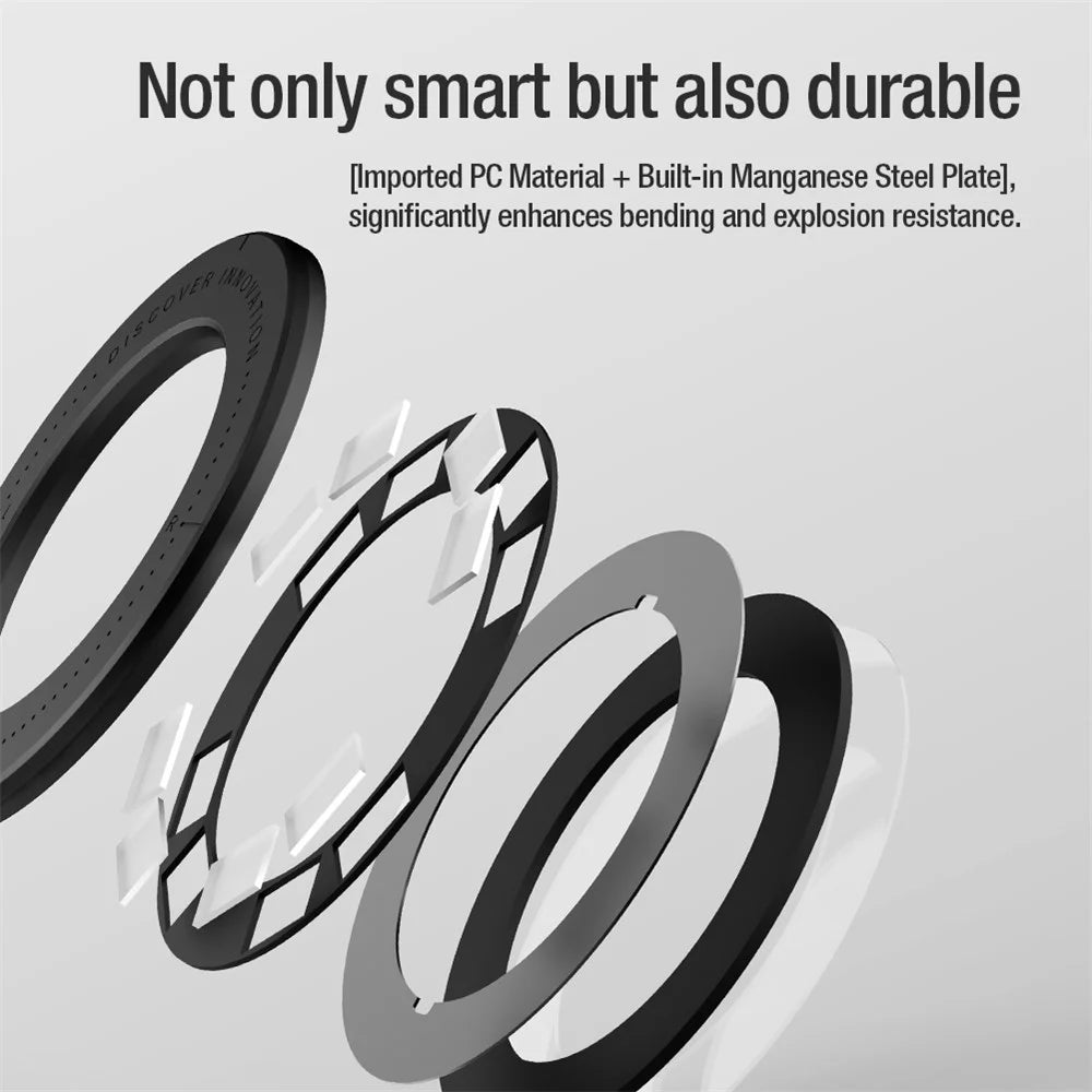 NILLKIN 2Pcs SnapHold Ultra Magnetic Sticker Self-adhesive Wall Mount Holder - Black - 7
