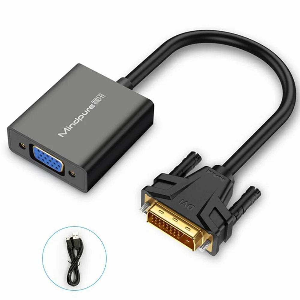 MINDPURE AD013 1920x1080P 60Hz DVI to VGA Male to Female Adapter Cable for Projectors Monitors - 1