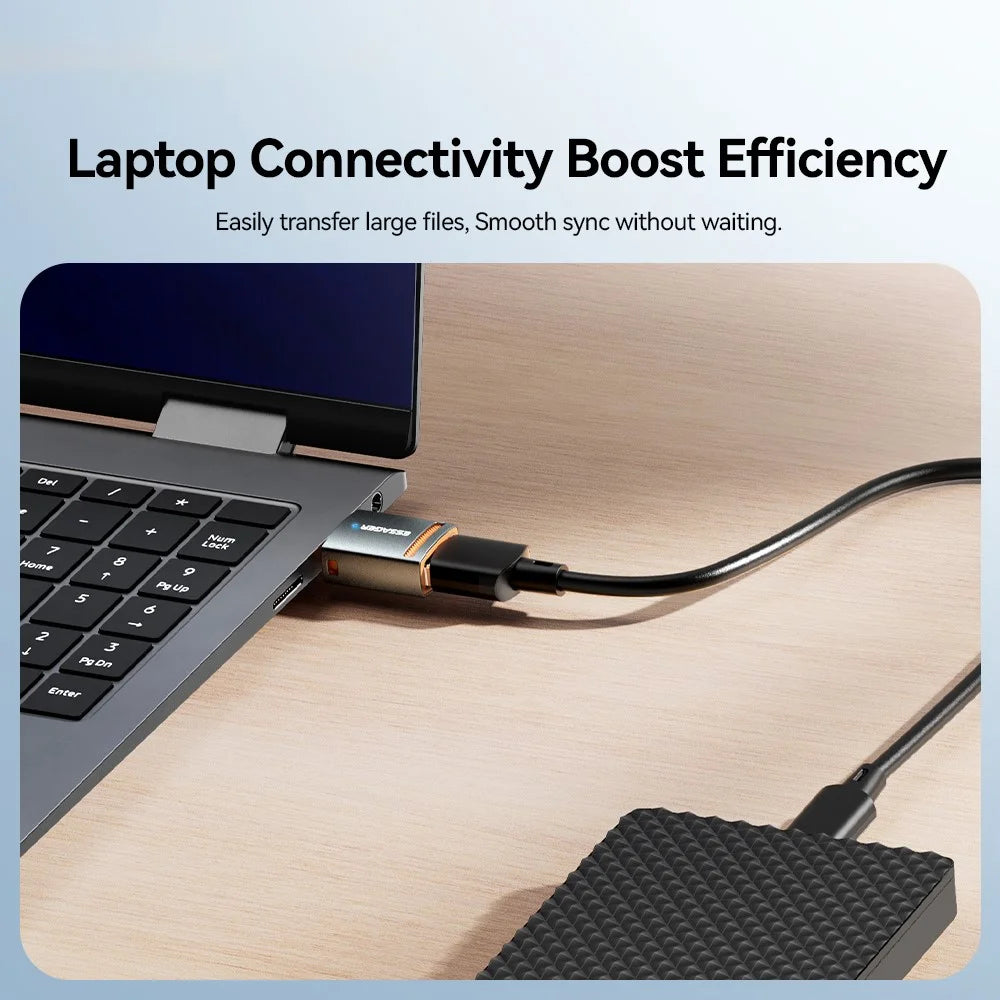 ESSAGER Type-C Female to USB Male Adapter Aluminum Alloy OTG Connector - 3