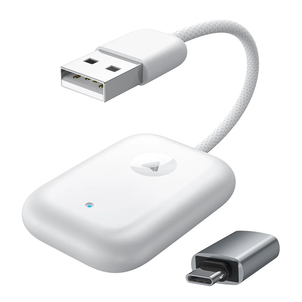 643 Car Wireless Android Auto Adapter for Android Phones Upgrade Wired to Wireless - White - 2